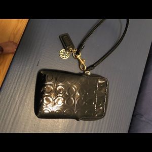 Coach patent wristlet